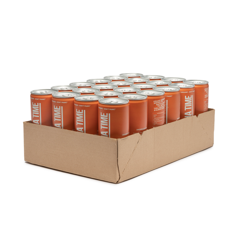 Kombucha - Chili, ingefær, appelsin, hyldeblomst / 24 stk